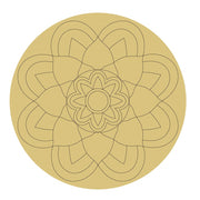 Design By Line Round MDF Cutout Ornate Mandala Floral Pattern - Unfinished For DIY