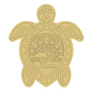 Design By Line Turtle MDF Cutout Intricate Mandala Pattern - Unfinished For DIY