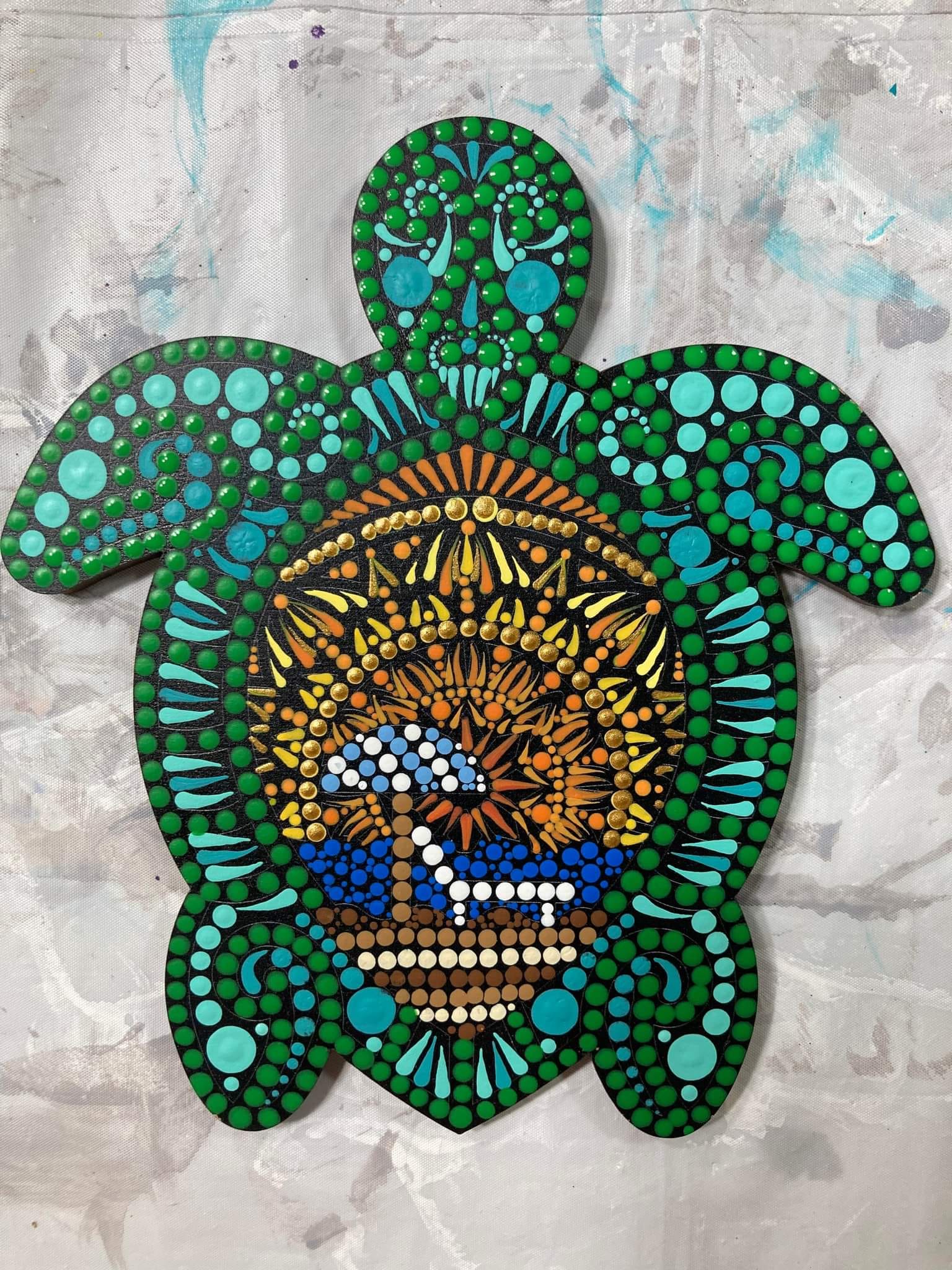 Design By Line Turtle MDF Cutout Intricate Mandala Pattern - Unfinished For DIY