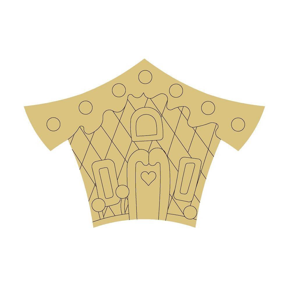 Design By Line Gingerbread House MDF Cutout With Heart Door - Unfinished For DIY