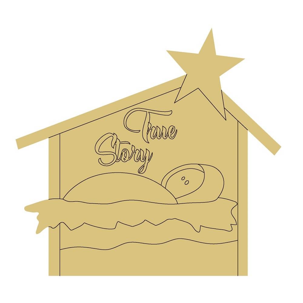 Design By Line Manger MDF Cutout True Story Nativity Scene - Unfinished For DIY