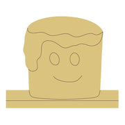 Design By Line Marshmallow On Graham Cracker MDF Cutout Cute Face On Base - Unfinished For DIY