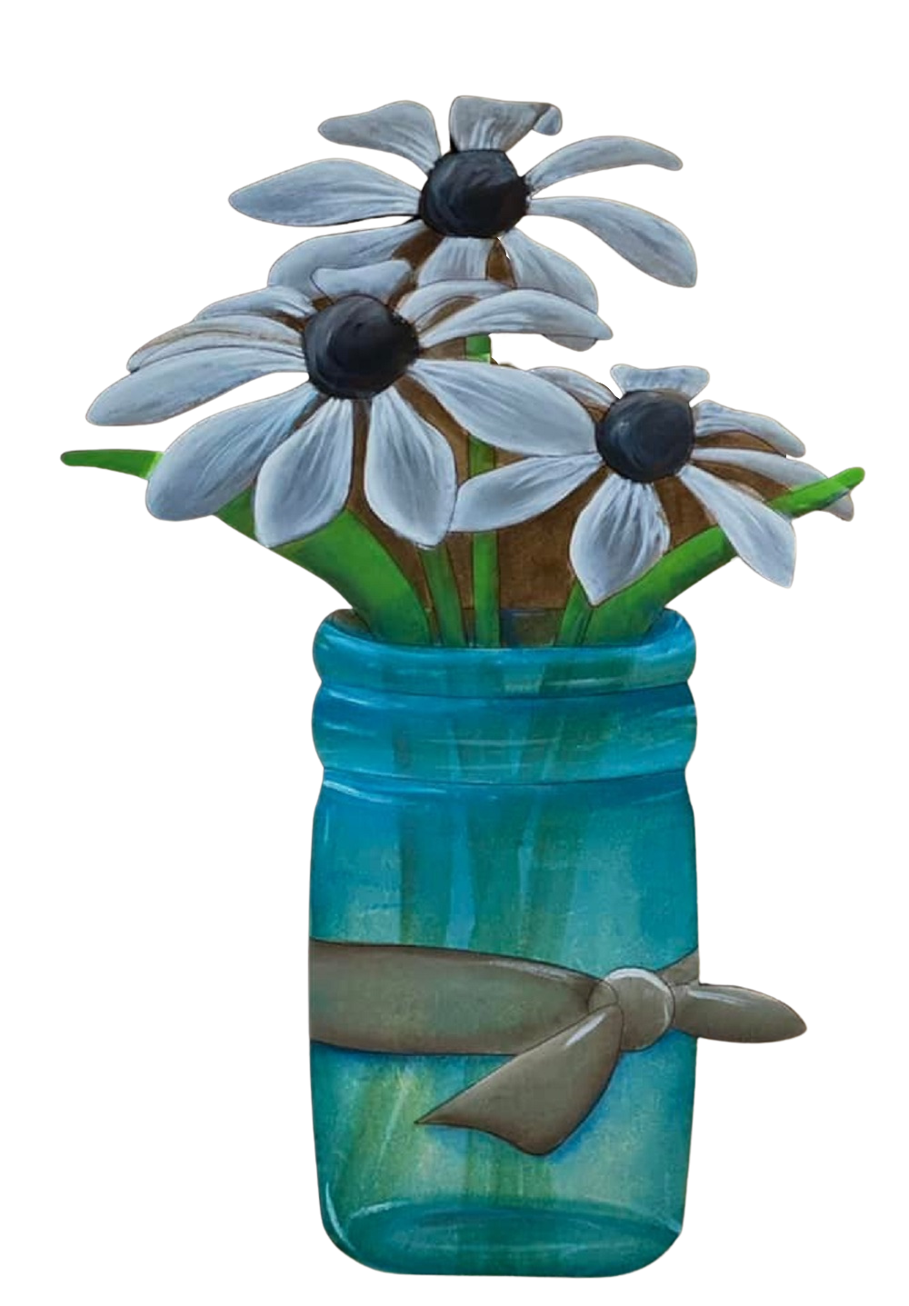 Design By Line Mason Jar MDF Cutout Floral Bouquet Style 1 - Unfinished For DIY