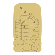 Design By Line Rounded Rectangle MDF Cutout Bee Hive Mason Jar Silhouette - Unfinished For DIY