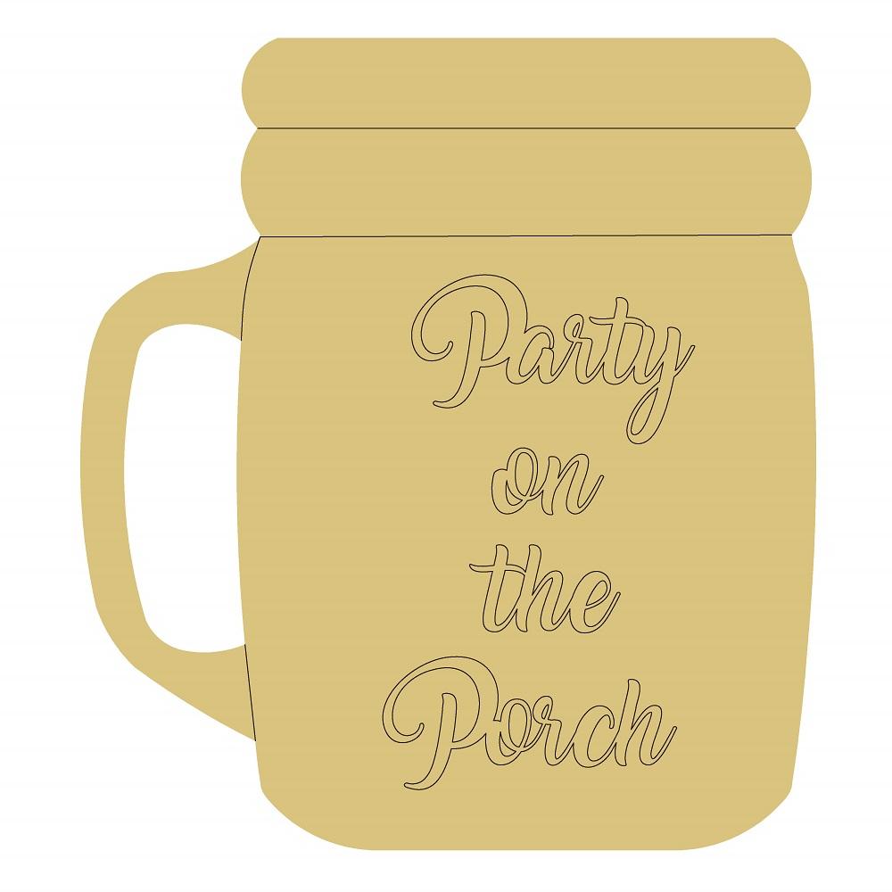 Design By Line Mason Jar MDF Cutout Party On The Porch - Unfinished For DIY