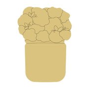 Design By Line Jar MDF Cutout Floral Bouquet In Jar - Unfinished For DIY