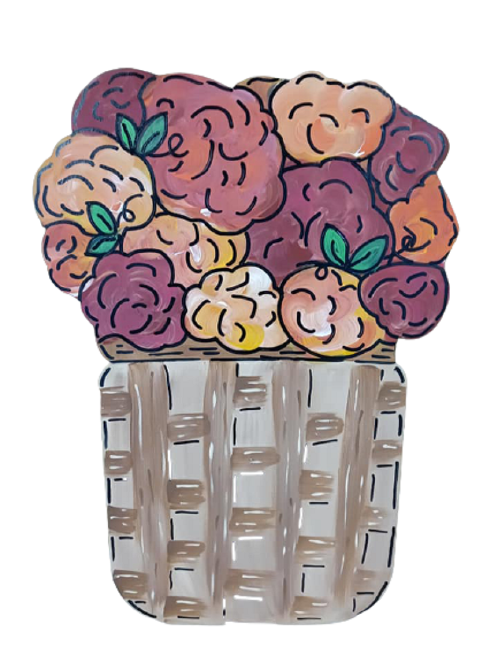 Design By Line Jar MDF Cutout Floral Bouquet In Jar - Unfinished For DIY