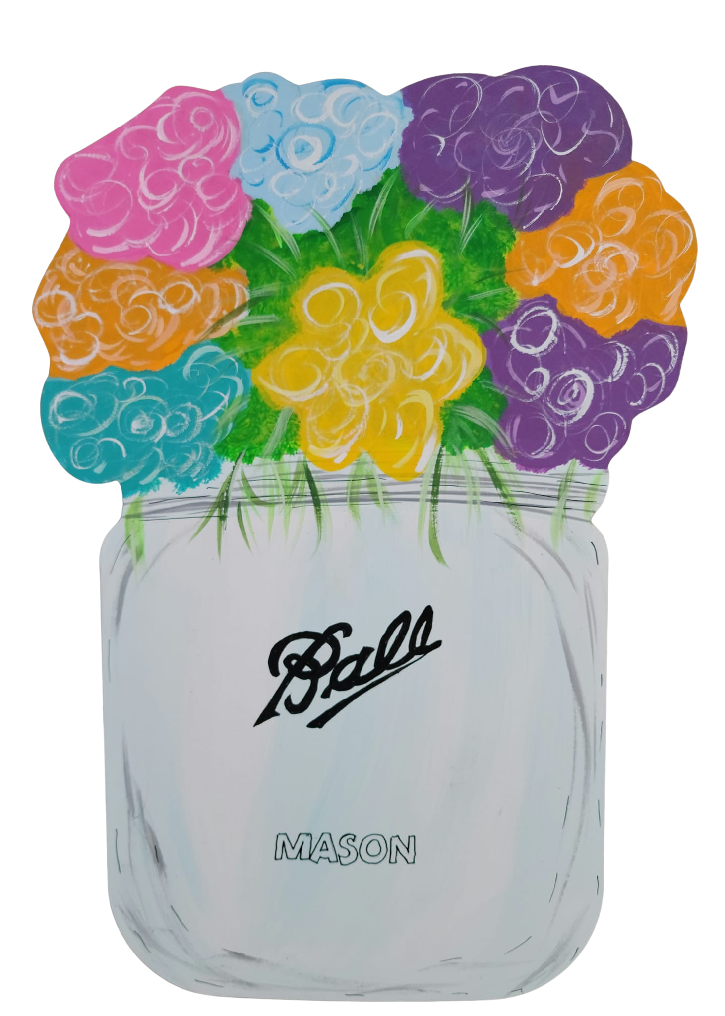 Basic Shape Mason Jar MDF Cutout Silhouette Style 4 - Unfinished For DIY