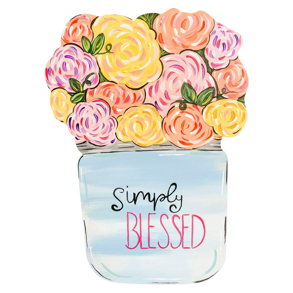 Basic Shape Mason Jar MDF Cutout Silhouette Style 4 - Unfinished For DIY