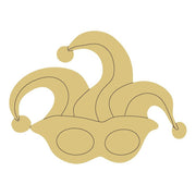 Design By Line Masquerade Mask MDF Cutout Harlequin Jester Silhouette - Unfinished For DIY