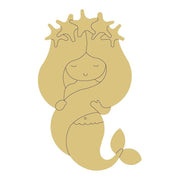 Design By Line Mermaid MDF Cutout With Starfish Crown - Unfinished For DIY