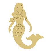 Design By Line Mermaid Silhouette MDF Cutout With Scales Facing Left - Unfinished For DIY