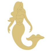 Design By Line Mermaid MDF Cutout Silhouette - Unfinished For DIY