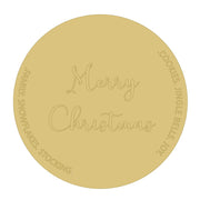 Design By Line Round MDF Cutout Merry Christmas Style 1 - Unfinished For DIY