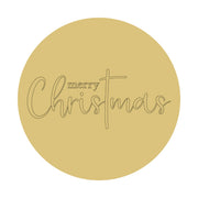Design By Line Round MDF Cutout Merry Christmas Style 2 - Unfinished For DIY