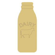 Design By Line Milk Bottle MDF Cutout Dairy Cow Silhouette - Unfinished For DIY