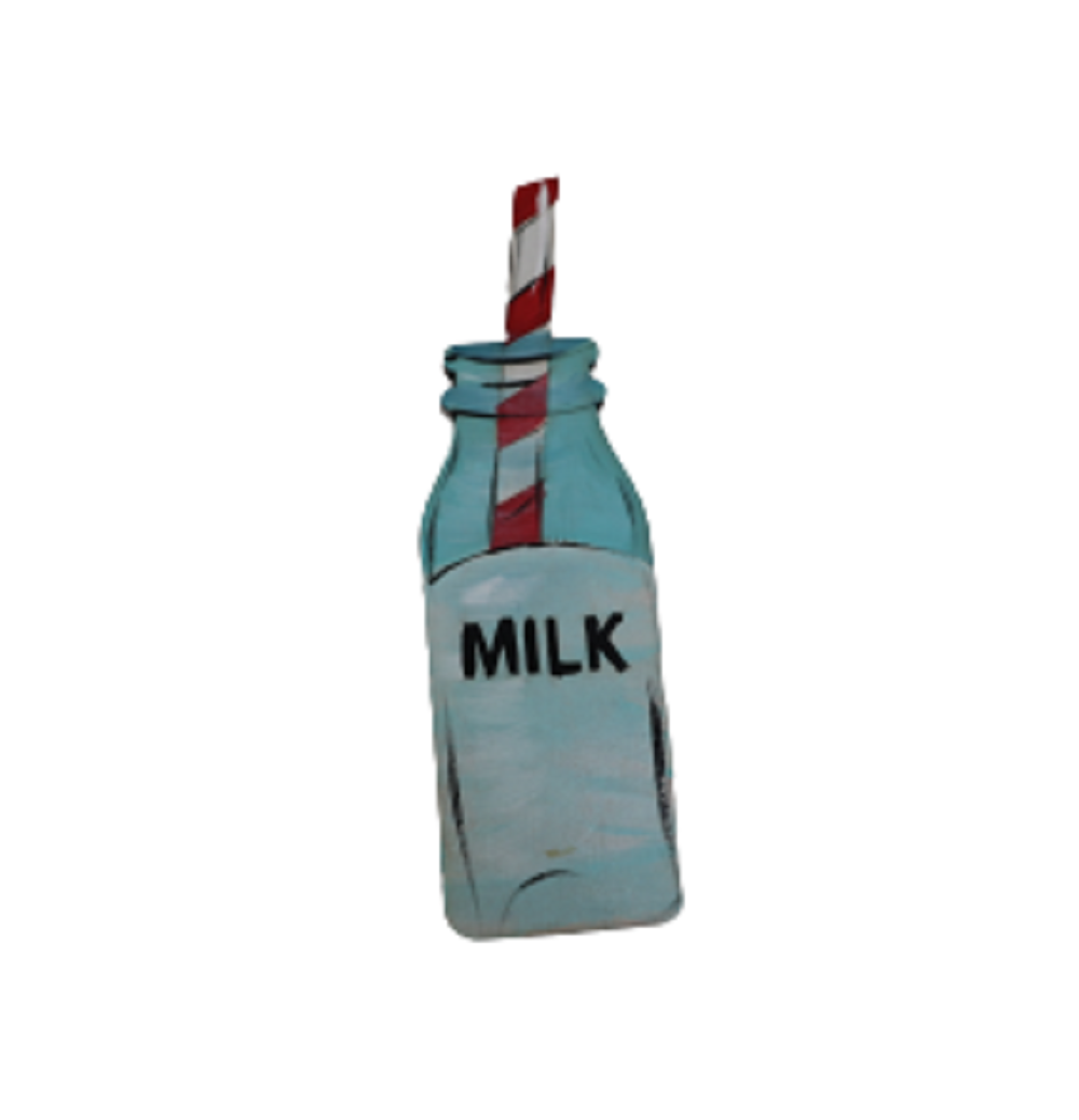 Design By Line Bottle MDF Cutout Milk - Unfinished For DIY