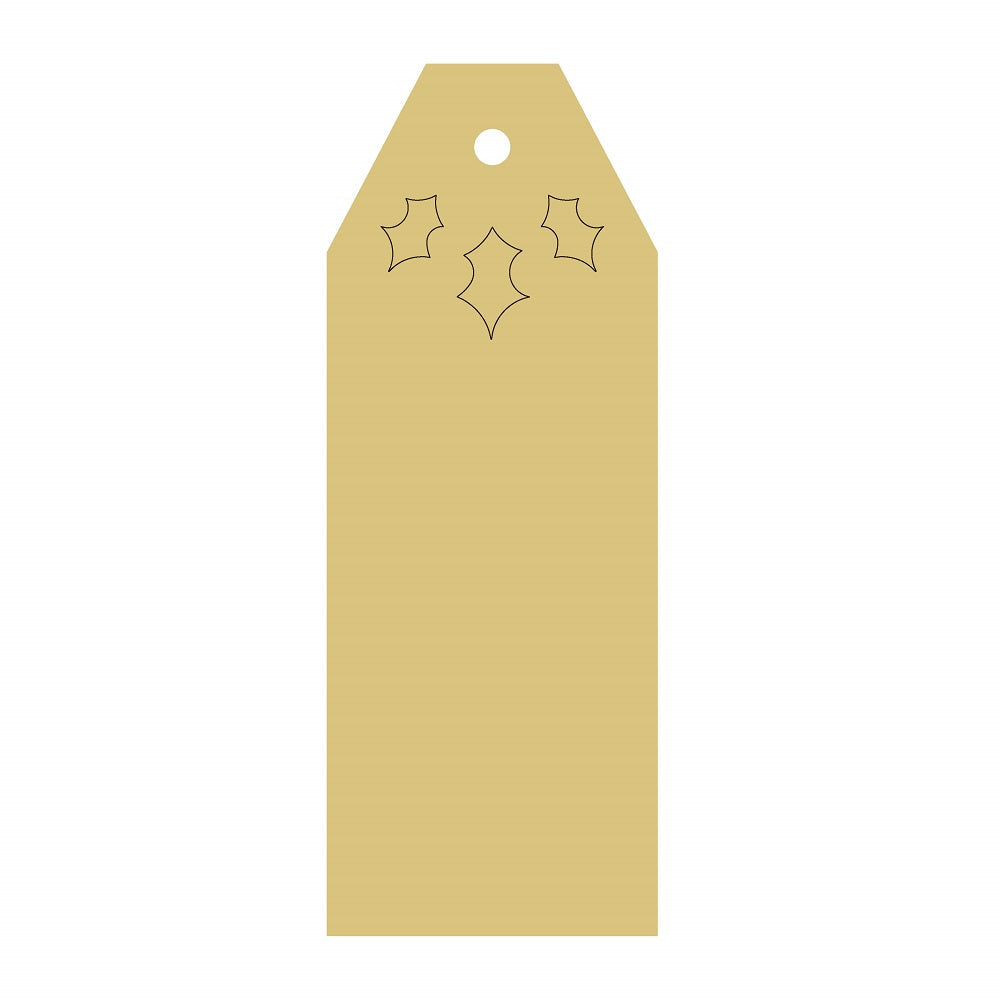 Design By Line Tag MDF Cutout Mistletoe With Holly Leaves - Unfinished For DIY