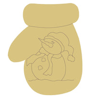 Design By Line Mitten MDF Cutout Snowman With Scarf And Hat - Unfinished For DIY