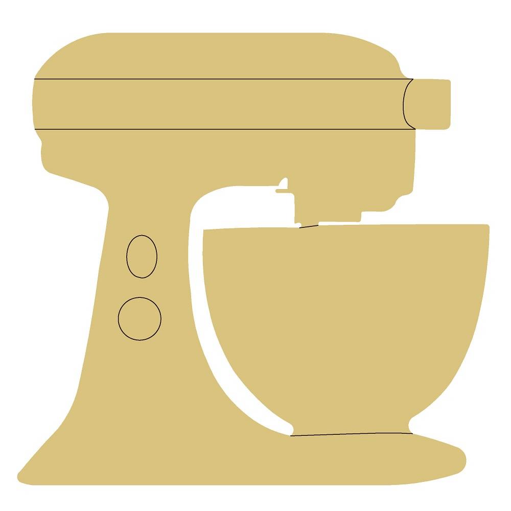 Design By Line Stand Mixer MDF Cutout Kitchen Appliance Silhouette - Unfinished For DIY