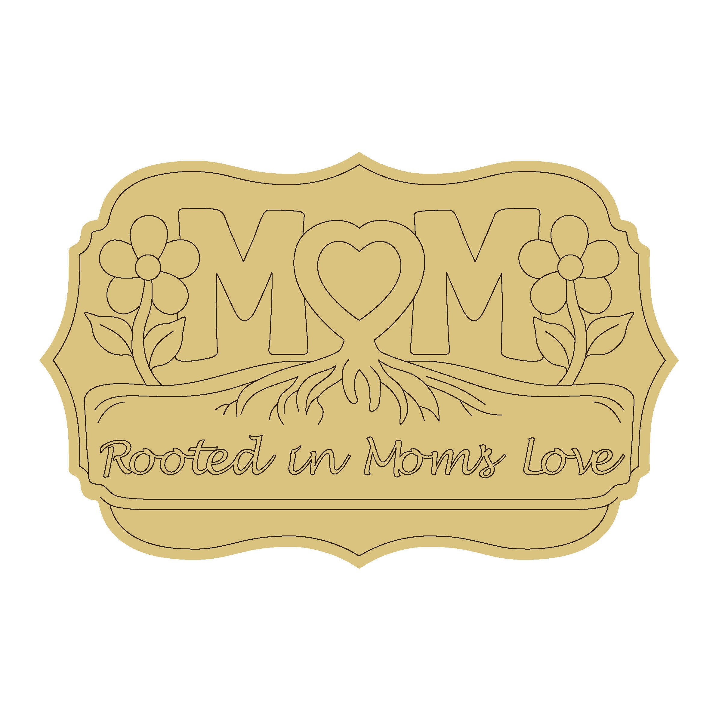 Design By Line Mom MDF Cutout Silhouette - Unfinished For DIY