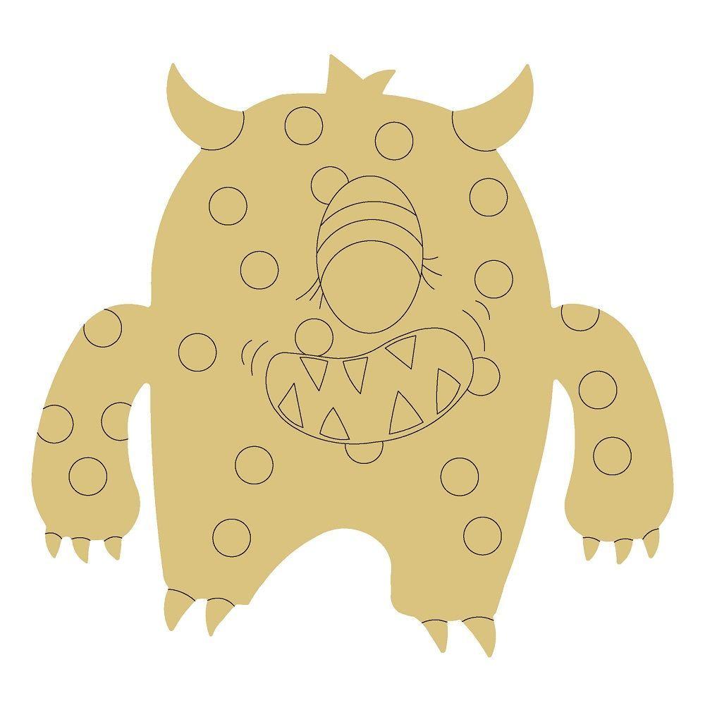 Design By Line Monster MDF Cutout Standing With Spots - Unfinished For DIY