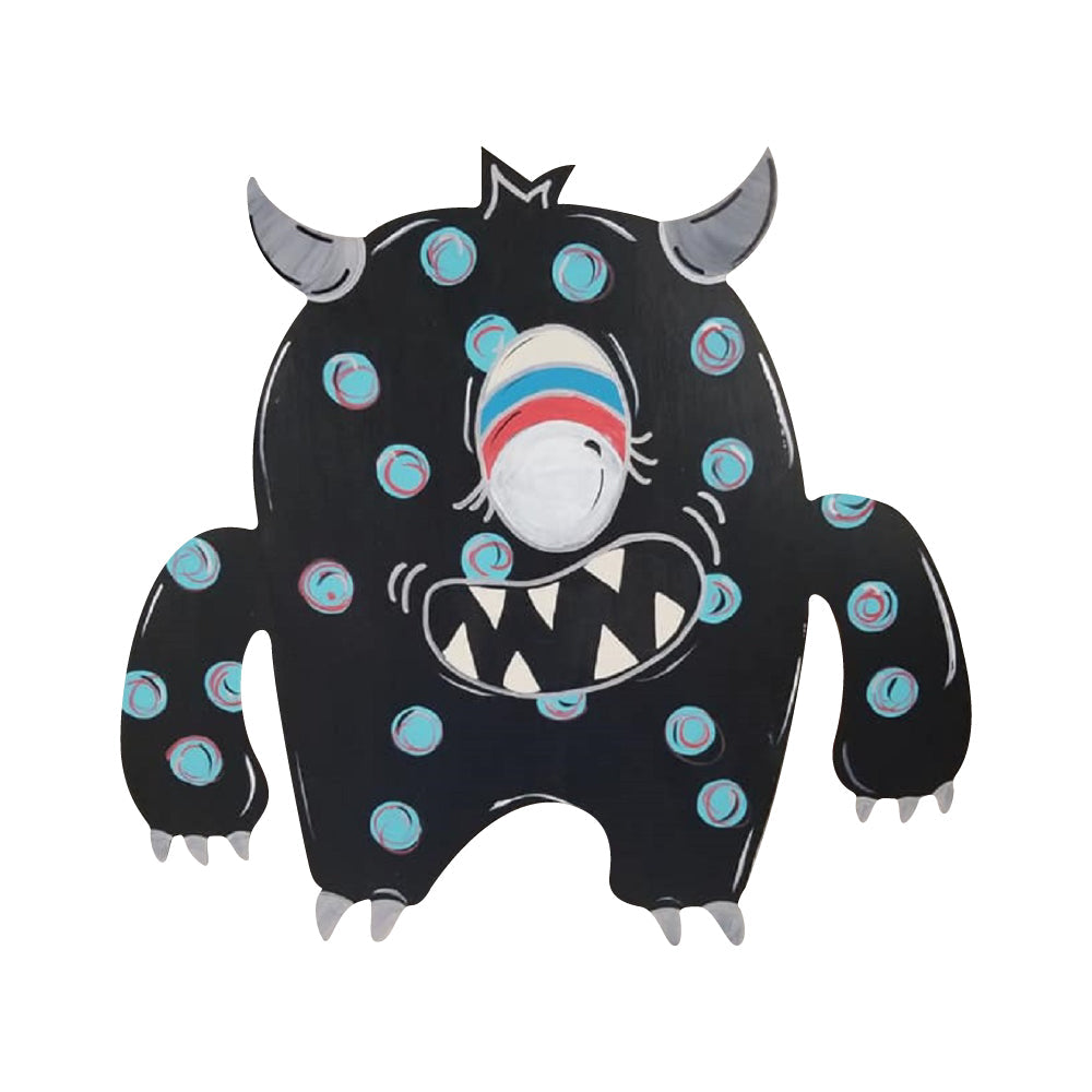 Design By Line Standing Monster MDF Cutout One-Eyed Silhouette - Unfinished For DIY