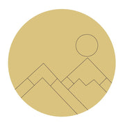 Design By Line Round MDF Cutout Mountain Landscape Silhouette With Sun - Unfinished For DIY