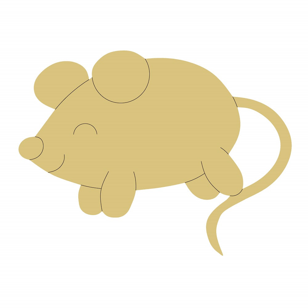 Design By Line Mouse Unfinished Wood Cutout Style 1 Art 1