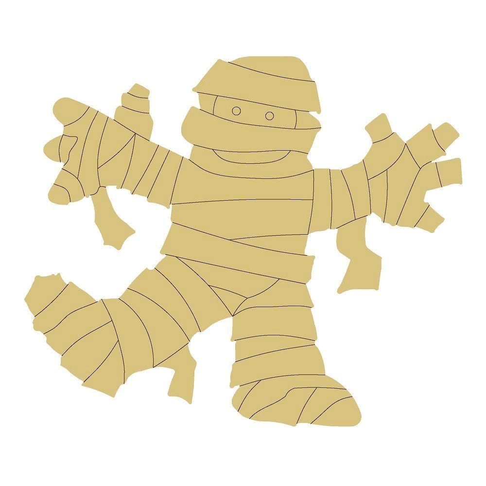 Design By Line Mummy MDF Cutout Bandaged Standing Silhouette - Unfinished For DIY