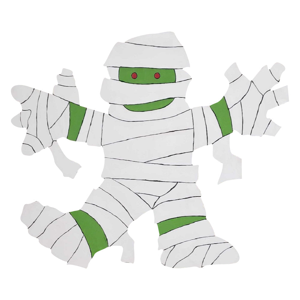 Basic Shape Mummy MDF Cutout Halloween Decor - Unfinished For DIY
