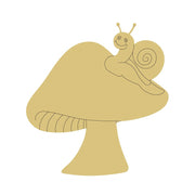 Design By Line Mushroom MDF Cutout With Snail - Unfinished For DIY