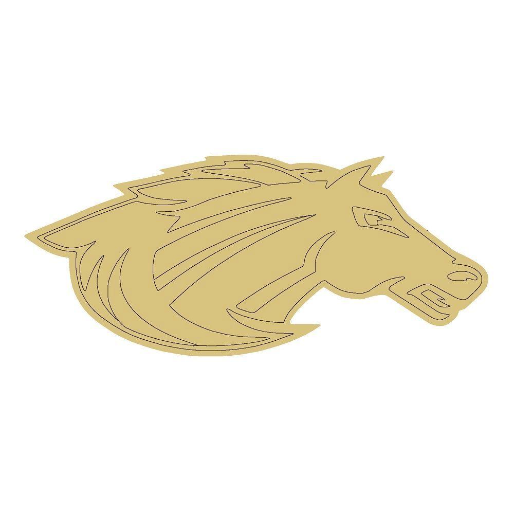 Design By Line Horse Head MDF Cutout Mustang Silhouette - Unfinished For DIY