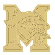 Design By Line Monogram M MDF Cutout Horse Head Overlay - Unfinished For DIY