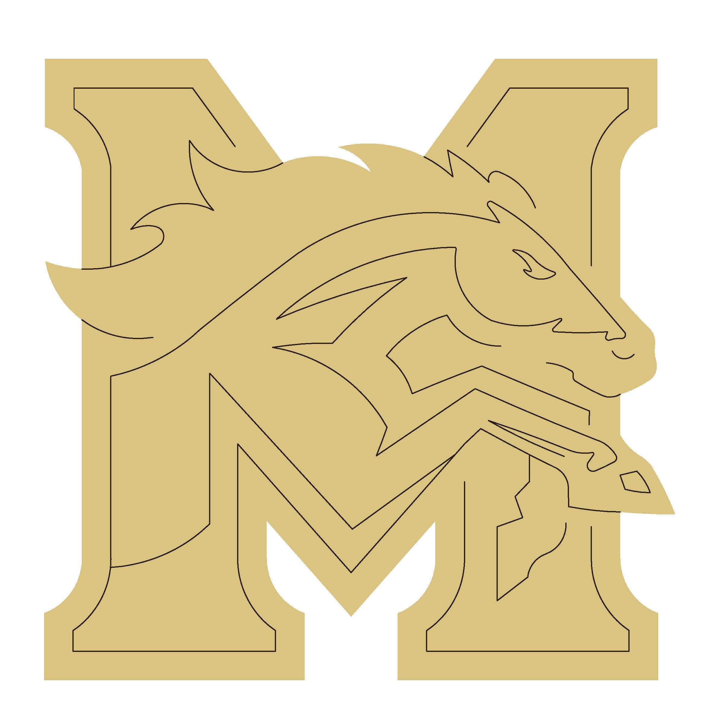 Design By Line Monogram M MDF Cutout Horse Head Overlay - Unfinished For DIY