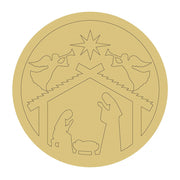 Design By Line Round MDF Cutout Nativity Scene Style 4 - Unfinished For DIY