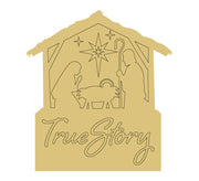 Design By Line Stable MDF Cutout Nativity Scene True Story - Unfinished For DIY