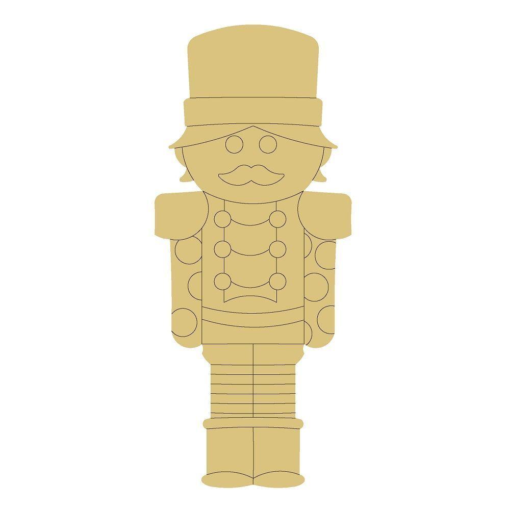 Design By Line Nutcracker MDF Cutout Soldier Silhouette Style 3 - Unfinished For DIY