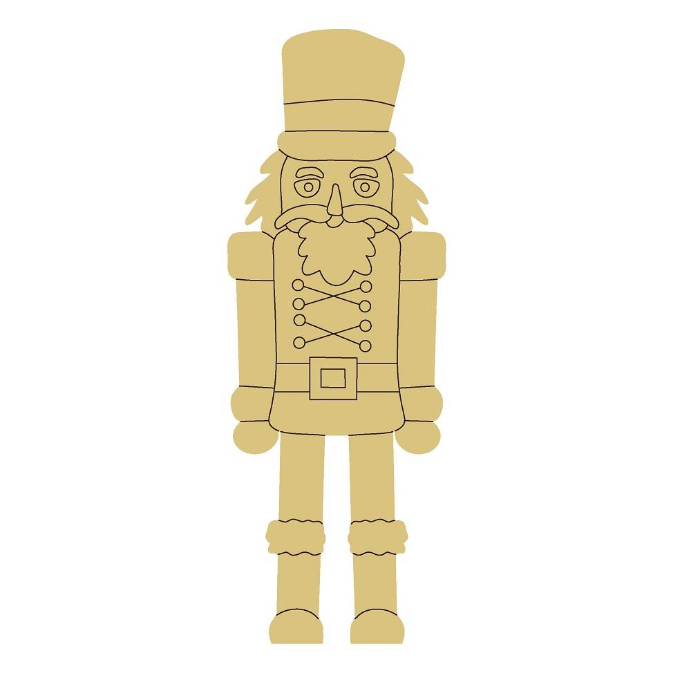Design By Line Nutcracker MDF Cutout Soldier Silhouette Style 4 - Unfinished For DIY