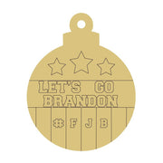Design By Line Ornament MDF Cutout Let's Go Brandon With Stars And #FJB - Unfinished For DIY