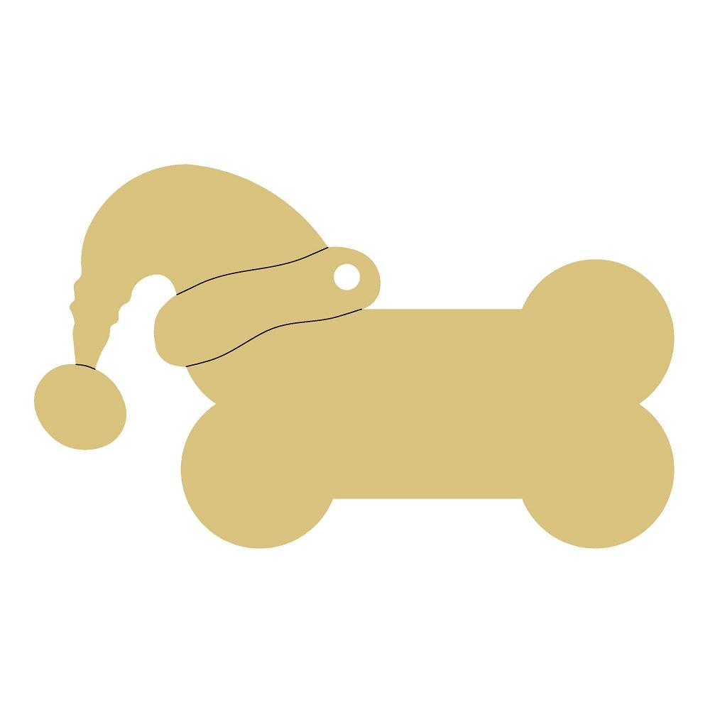 Design By Line Dog Bone MDF Cutout Santa Hat - Unfinished For DIY