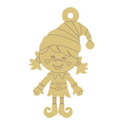 Design By Line Elf Ornament MDF Cutout Girl Silhouette - Unfinished For DIY