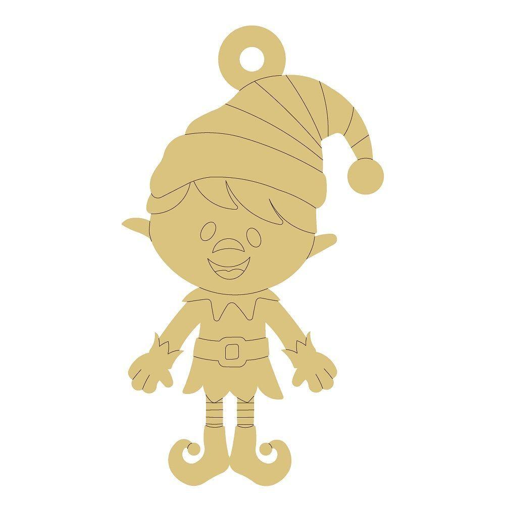 Design By Line Elf MDF Cutout Boy Elf Silhouette - Unfinished For DIY