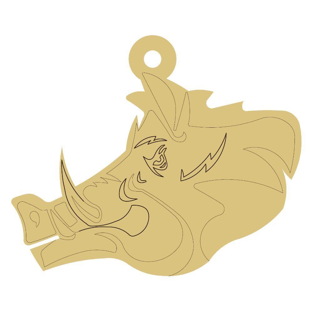 Design By Line Hog Head MDF Cutout Hog Ornament - Unfinished For DIY