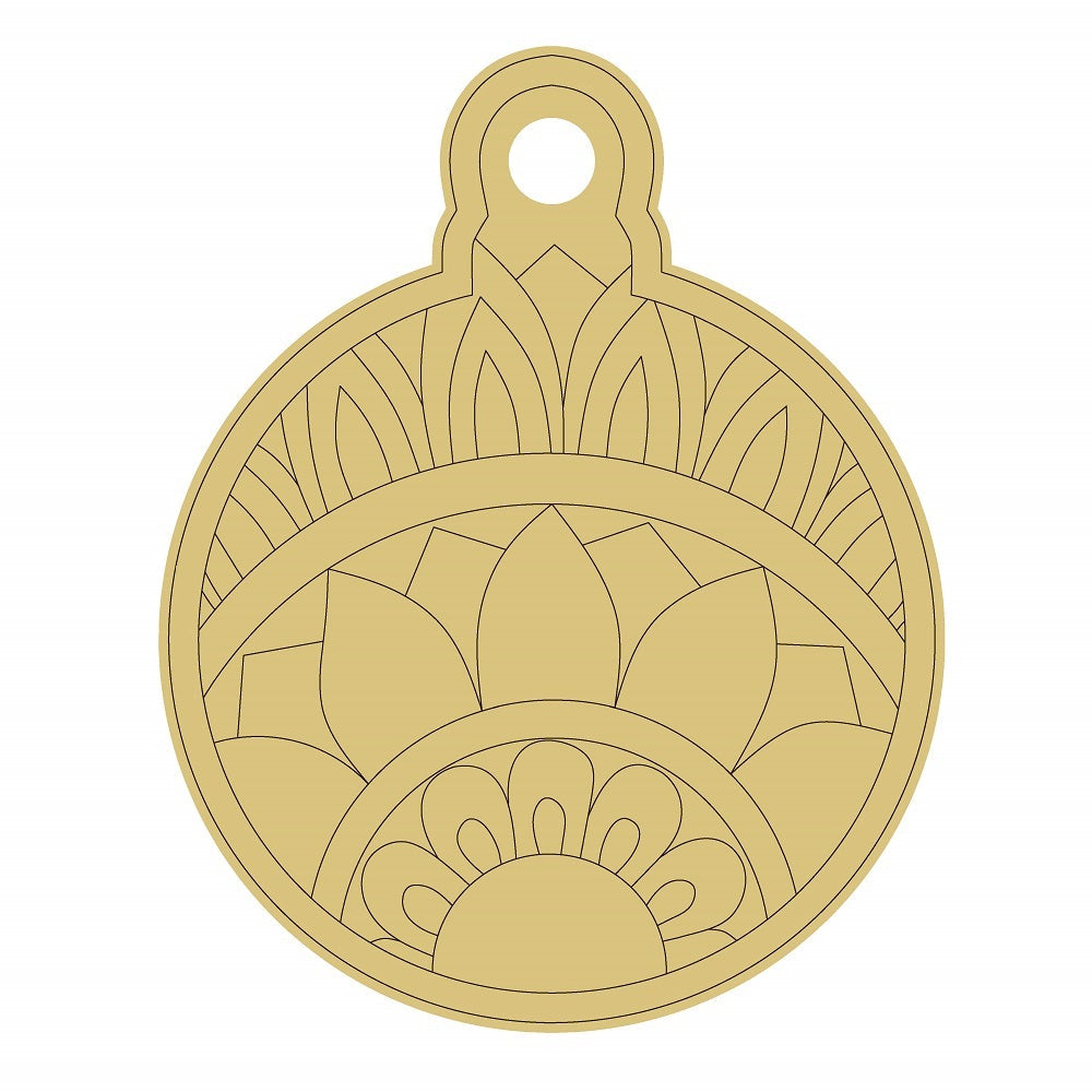 Design By Line Ornament MDF Cutout Intricate Mandala Pattern - Unfinished For DIY