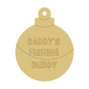Design By Line Ornament MDF Cutout Daddy's Fishing Buddy - Unfinished For DIY