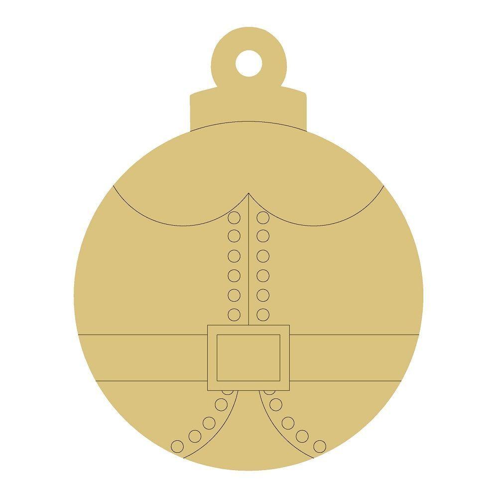 Design By Line Ornament MDF Cutout Santa Belt  - Unfinished For DIY