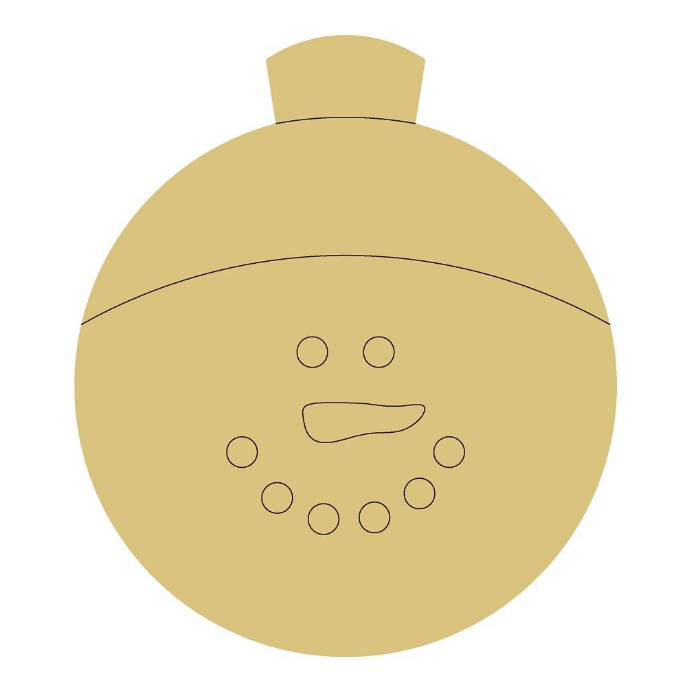 Design By Line Ornament MDF Cutout Snowman With Facial Features And Bead Button Detail - Unfinished For DIY