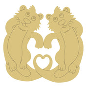 Design By Line Otters MDF Cutout Two Otters Making A Heart With Their Arms and Tails - Unfinished For DIY