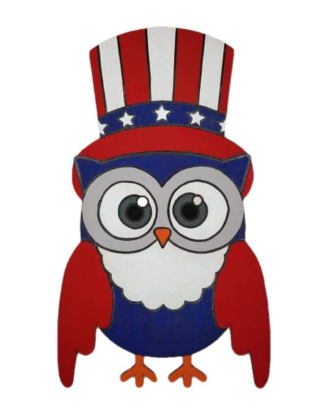 Design By Line Owl MDF Cutout Top Hat With Star Band - Unfinished For DIY